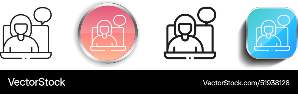 Blogger icon thin linear regular and button style vector image