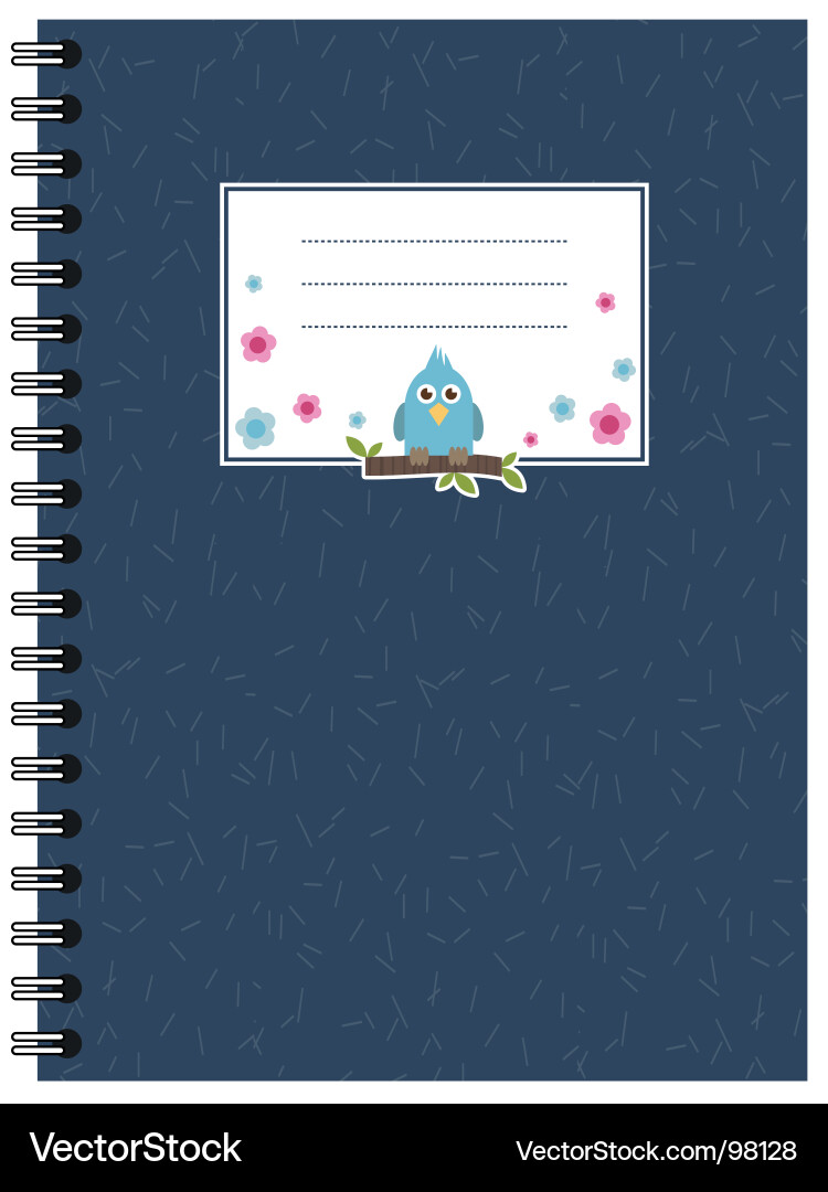 Floral Notebook Vector Image
