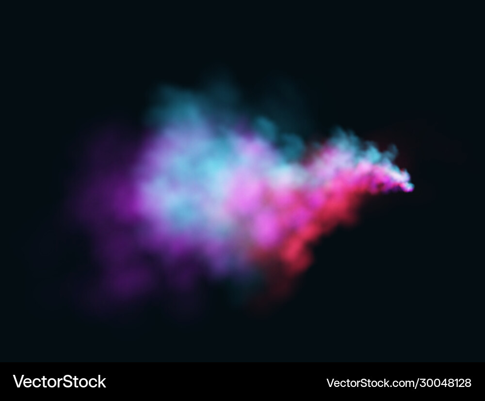 Realistic colored blue purple and pink smoke vector image