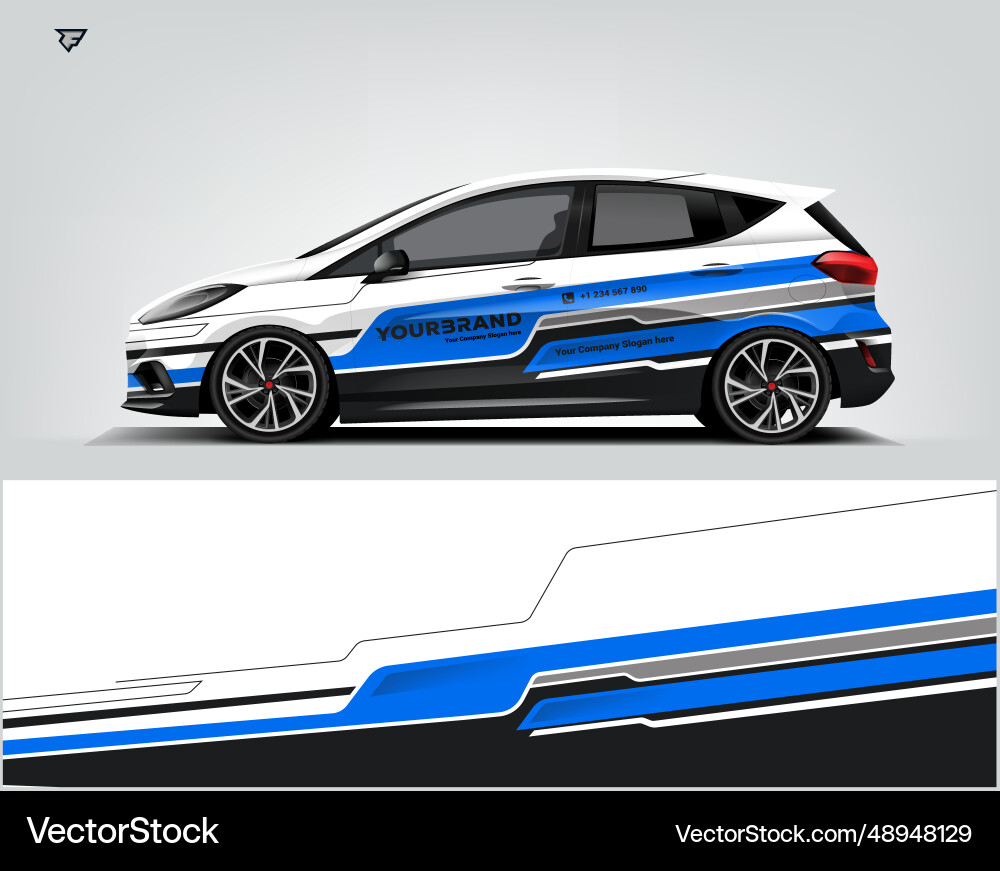 Abstract Geometric Car Wrap Vector Image