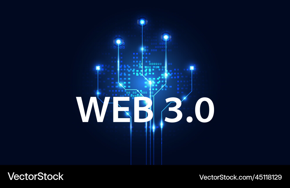 Abstract web 30 and blockchain link technology Vector Image
