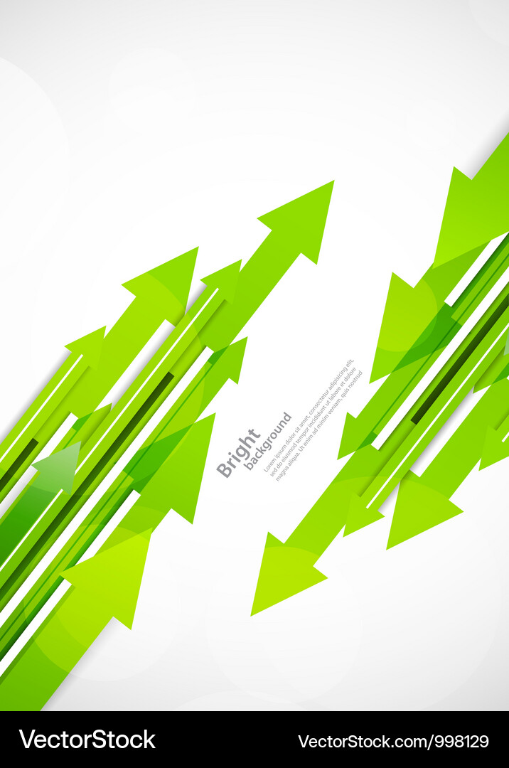 Background with green arrows Vector Image