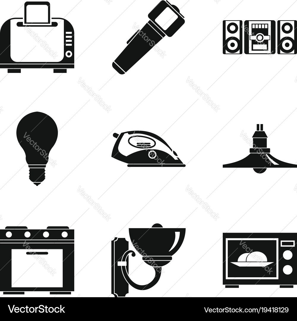 Electro device icons set simple style Vector Image