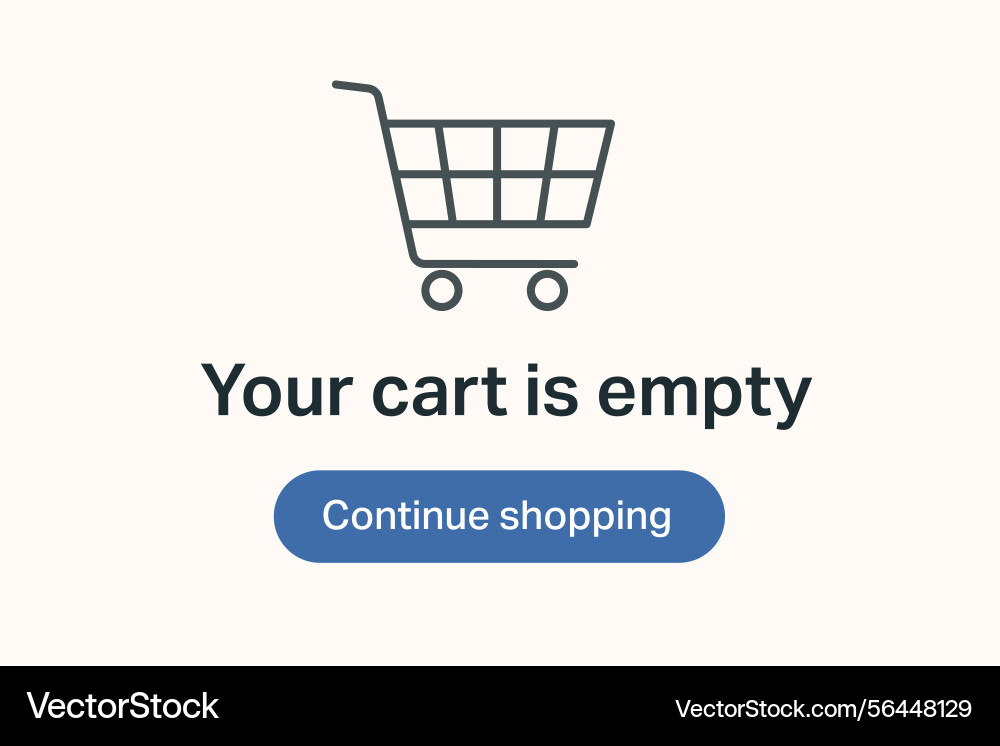 Empty cart screen with icon and message prompt vector image