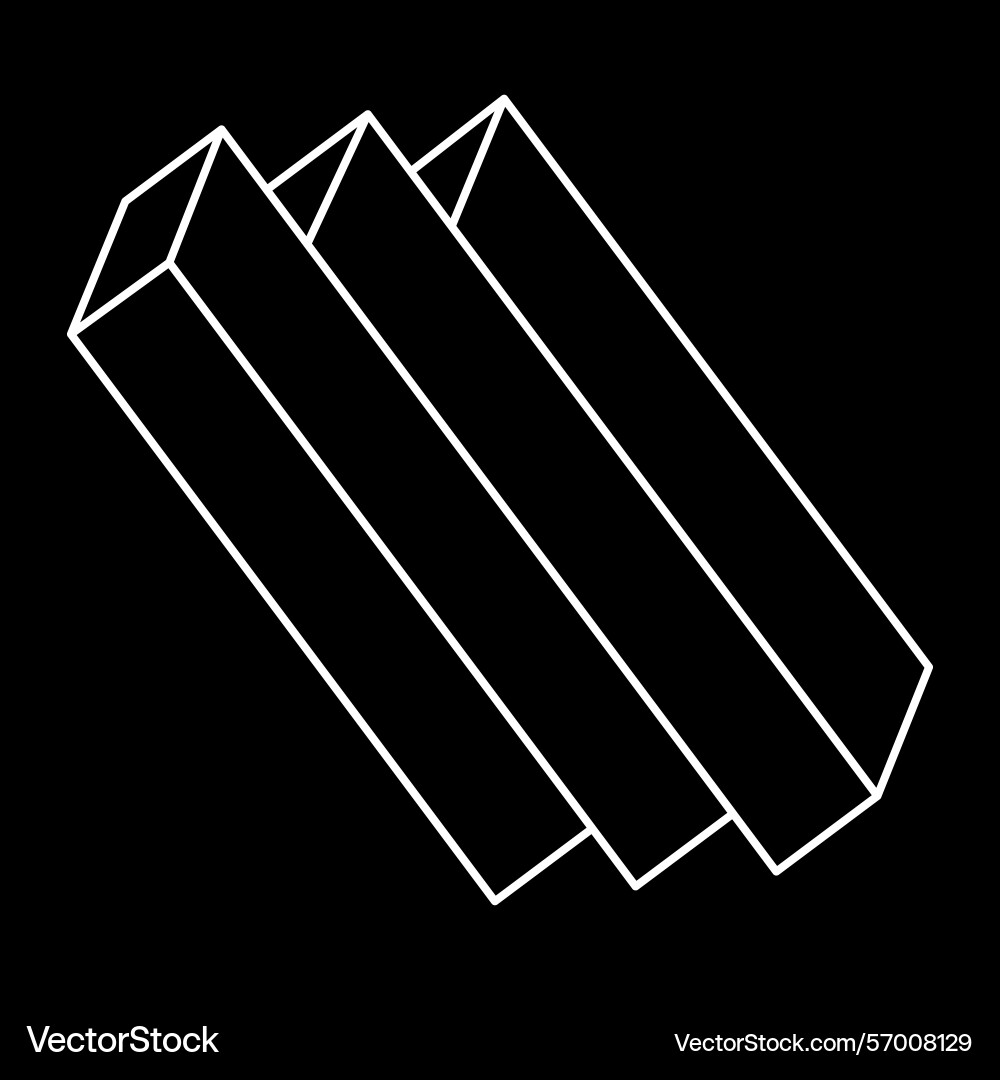 Impossible object optical illusion shape 3d Vector Image