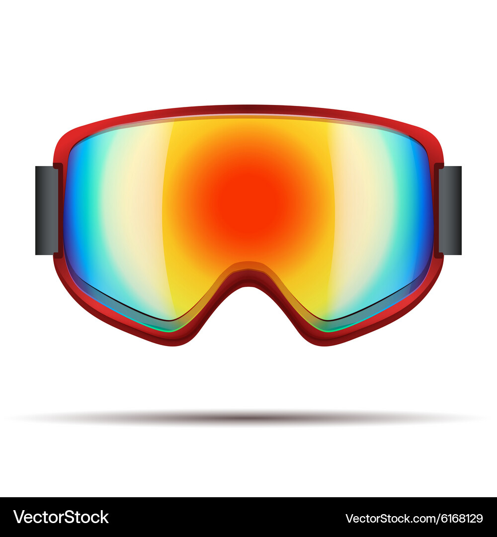 Snowboarding Goggles - Rainbow Lens Vector Image