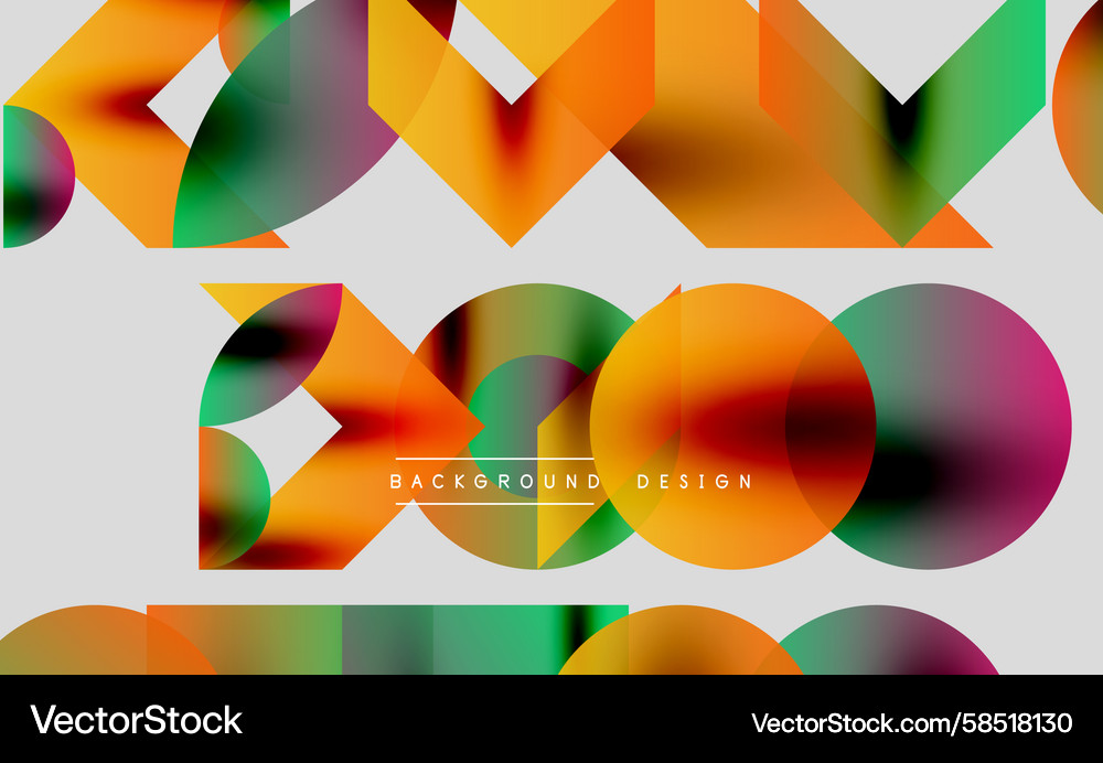 Abstract colorful shapes overlap creating dynamic Vector Image