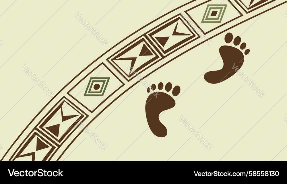 Abstract Footprints on Textured Path Vector Image