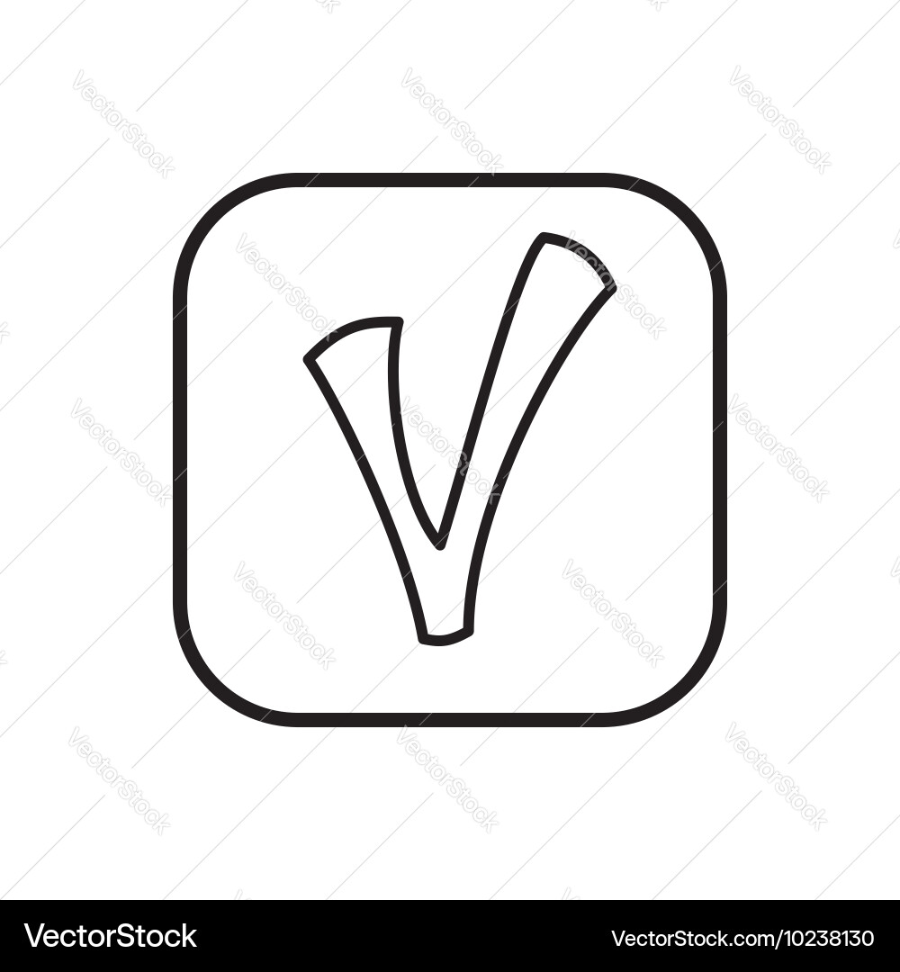 Checkmark in square icon outline style Vector Image