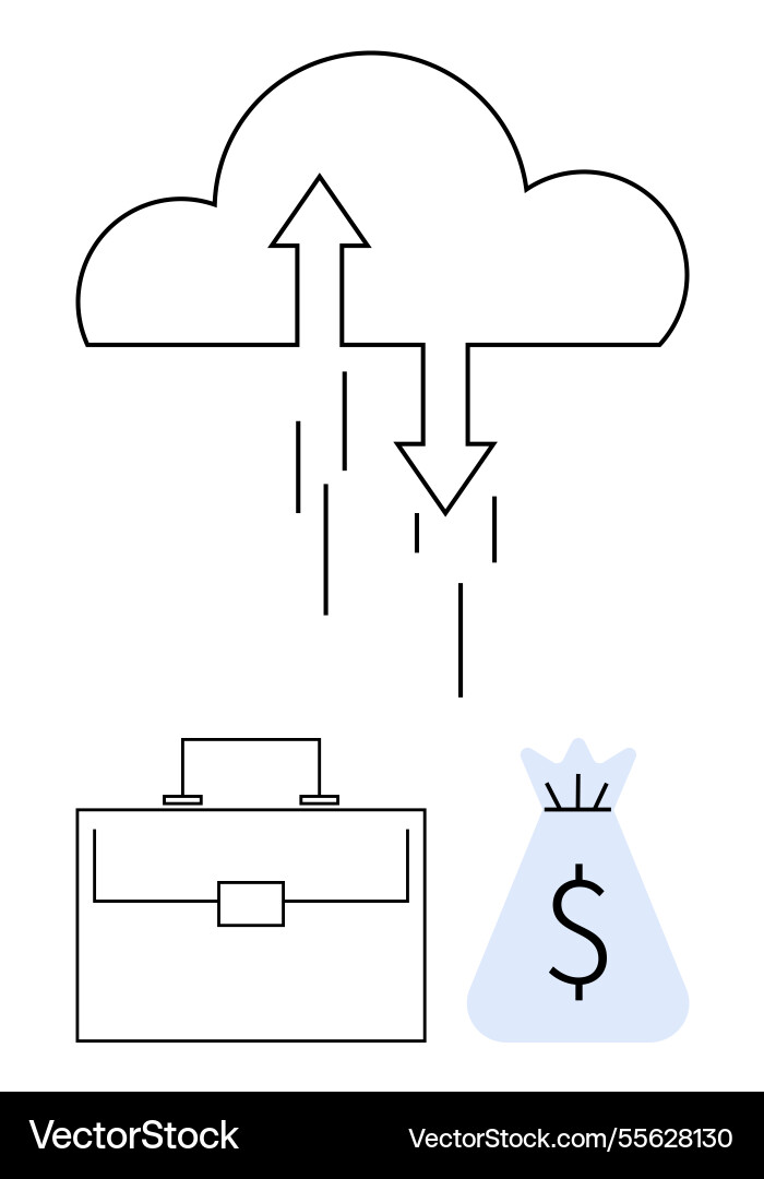 Cloud computing for business data storage Cloud computing for business data storage vector image