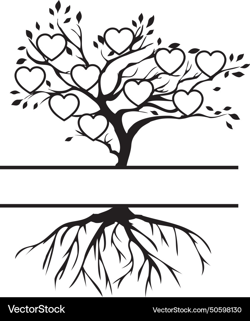 Heart Family Tree Vector Image