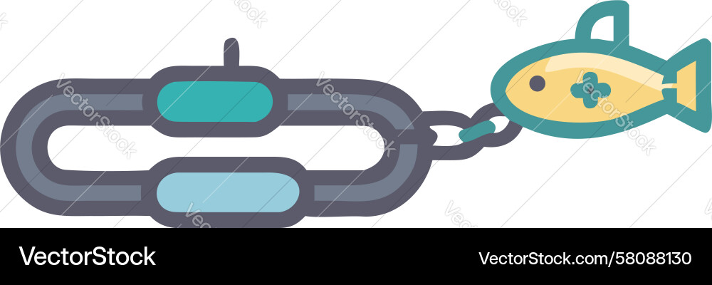 Hooked Chain Icon - Data Capture Vector Image