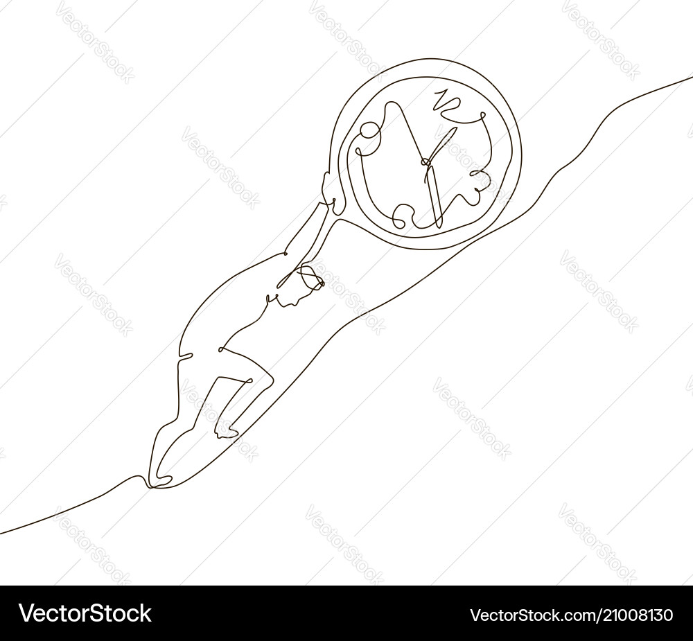 Rolling Time - One Line Style vector image