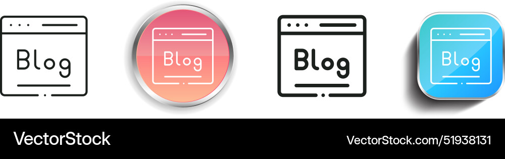 Blogging icon thin linear regular and button vector image