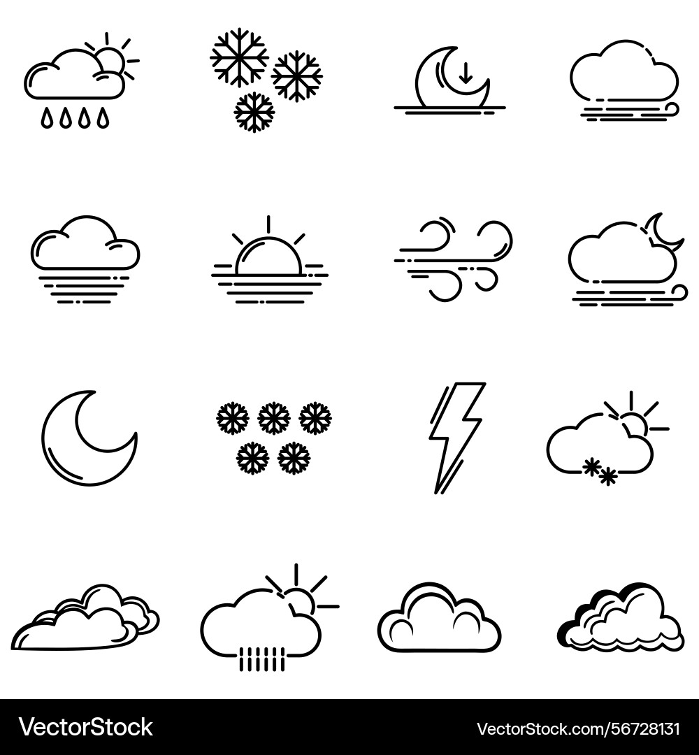Clouds icons set of in different form Clouds icons set of in different form Vector Image