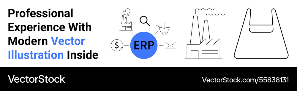 Erp systems integration with business process Erp systems integration with business process vector image