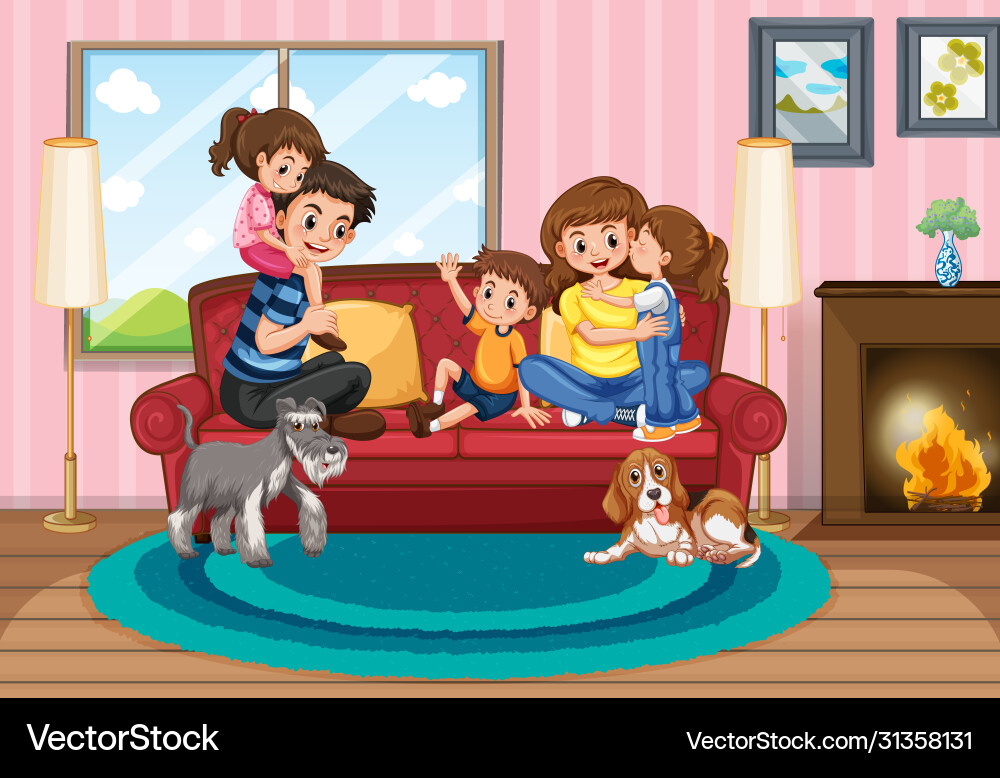 Glückliche Familie zu Hause Glückliche Familie zu Hause vektorbild