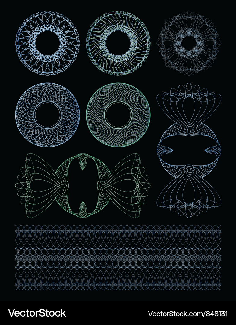 Guilloche Rosette Pattern Vector Image