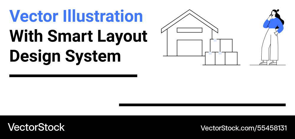 Warehouse structure with worker standing Vector Image
