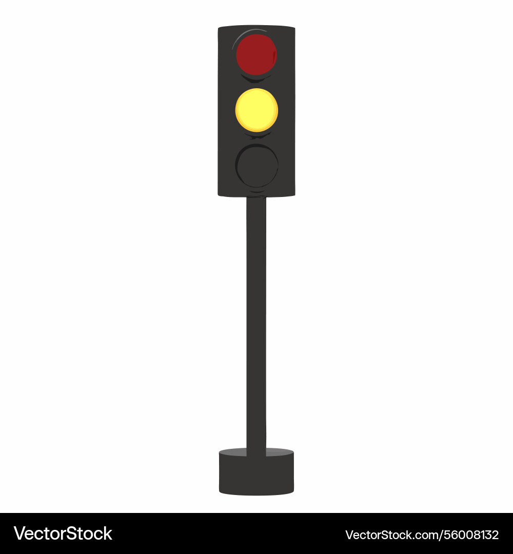A simple of traffic signal showing red Vector Image