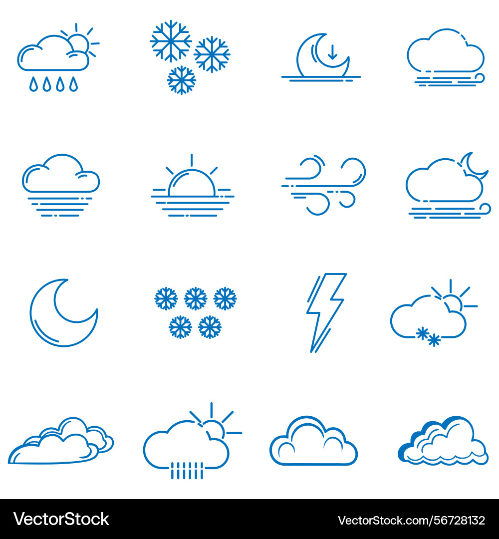 Clouds icons set of in different form Vector Image