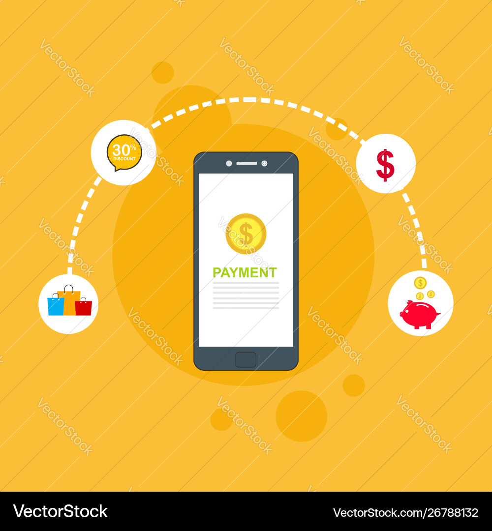 Concept online and mobile payments for web page Concept online and mobile payments for web page vector image