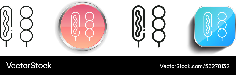 Corn dog icon thin linear regular and button vector image