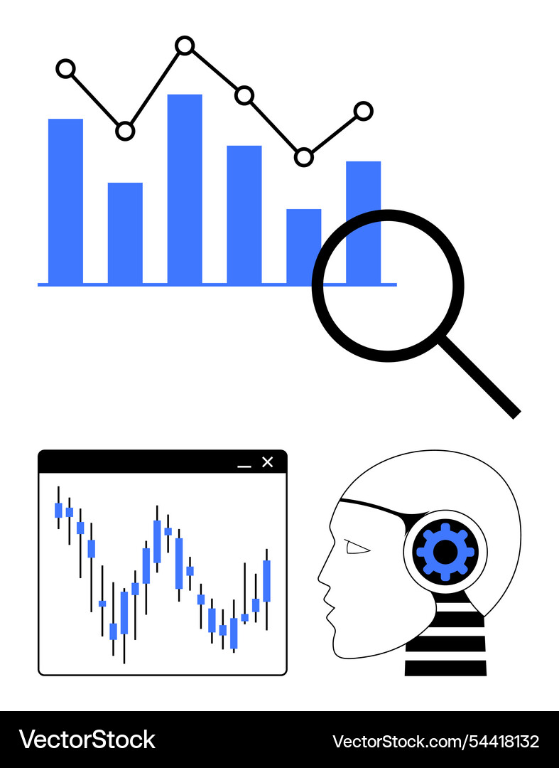 Data analysis and artificial intelligence Data analysis and artificial intelligence vector image