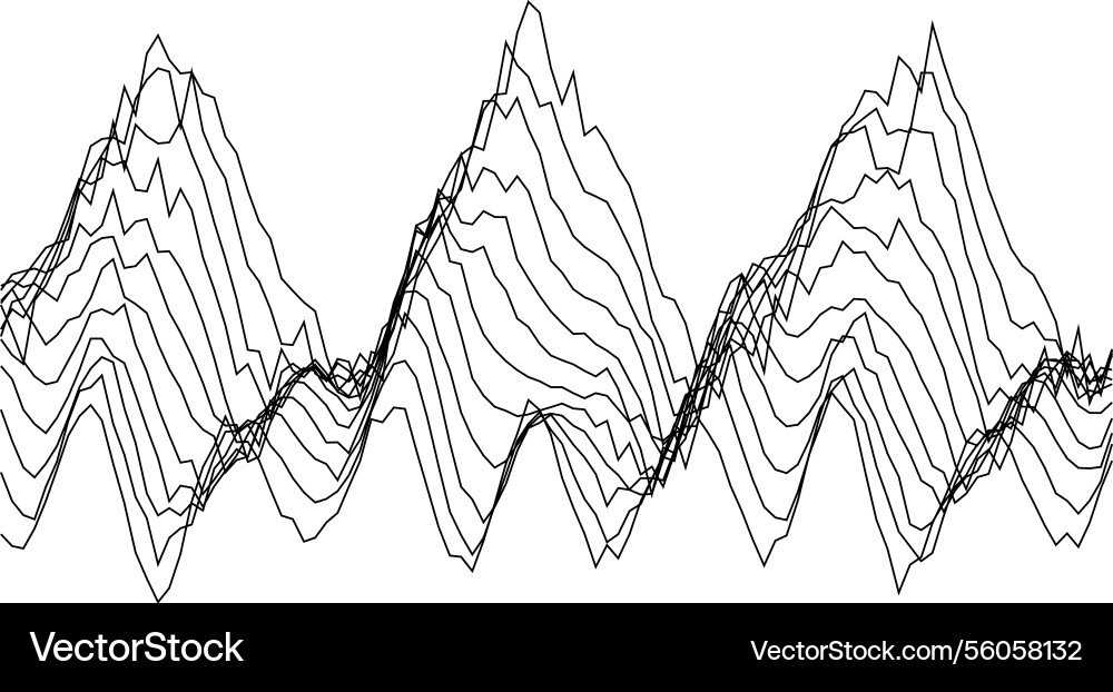 Dynamic waveform patterns depicting rhythmic vector image