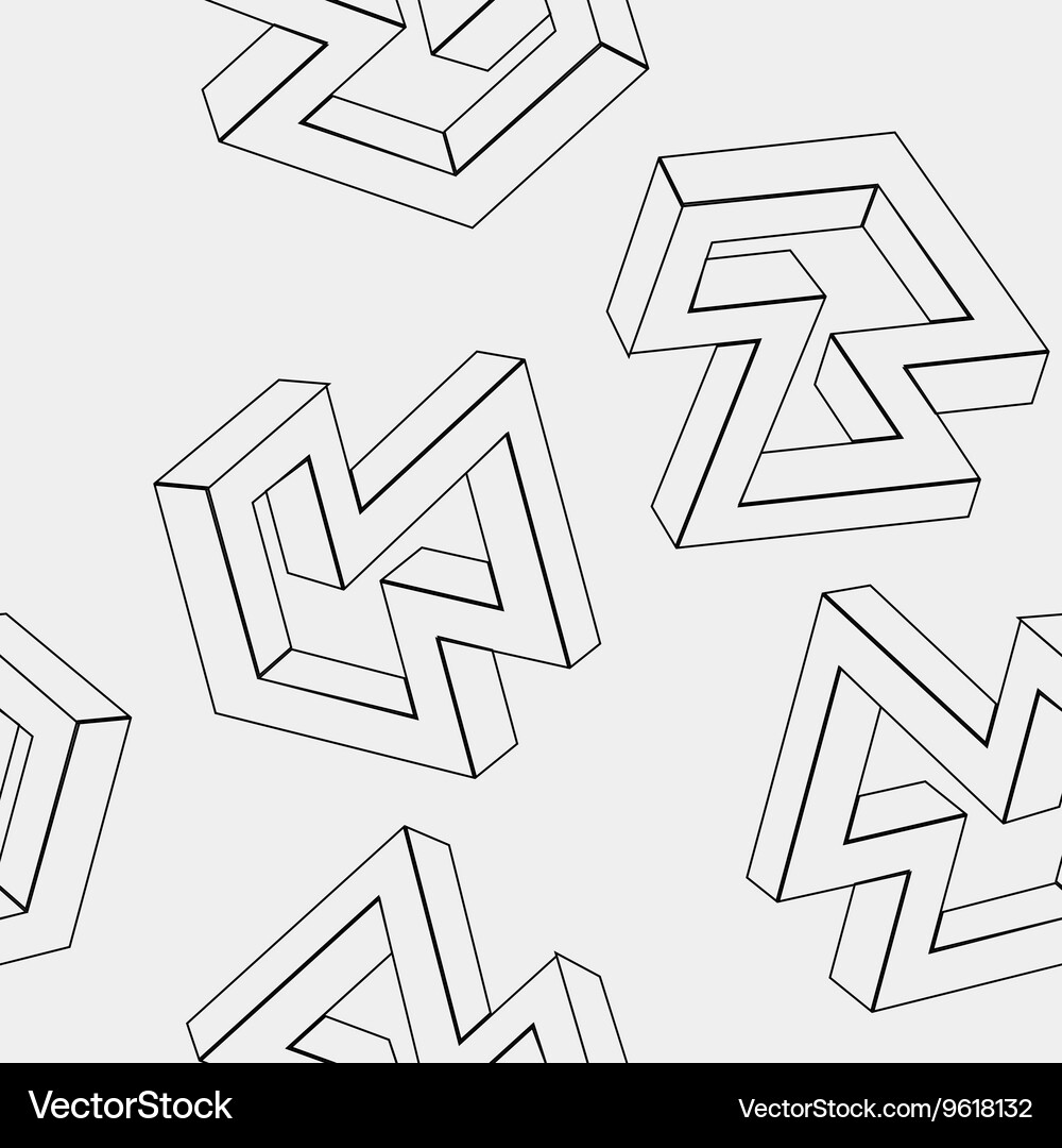 Geometric simple monochrome pattern of impossible Vector Image