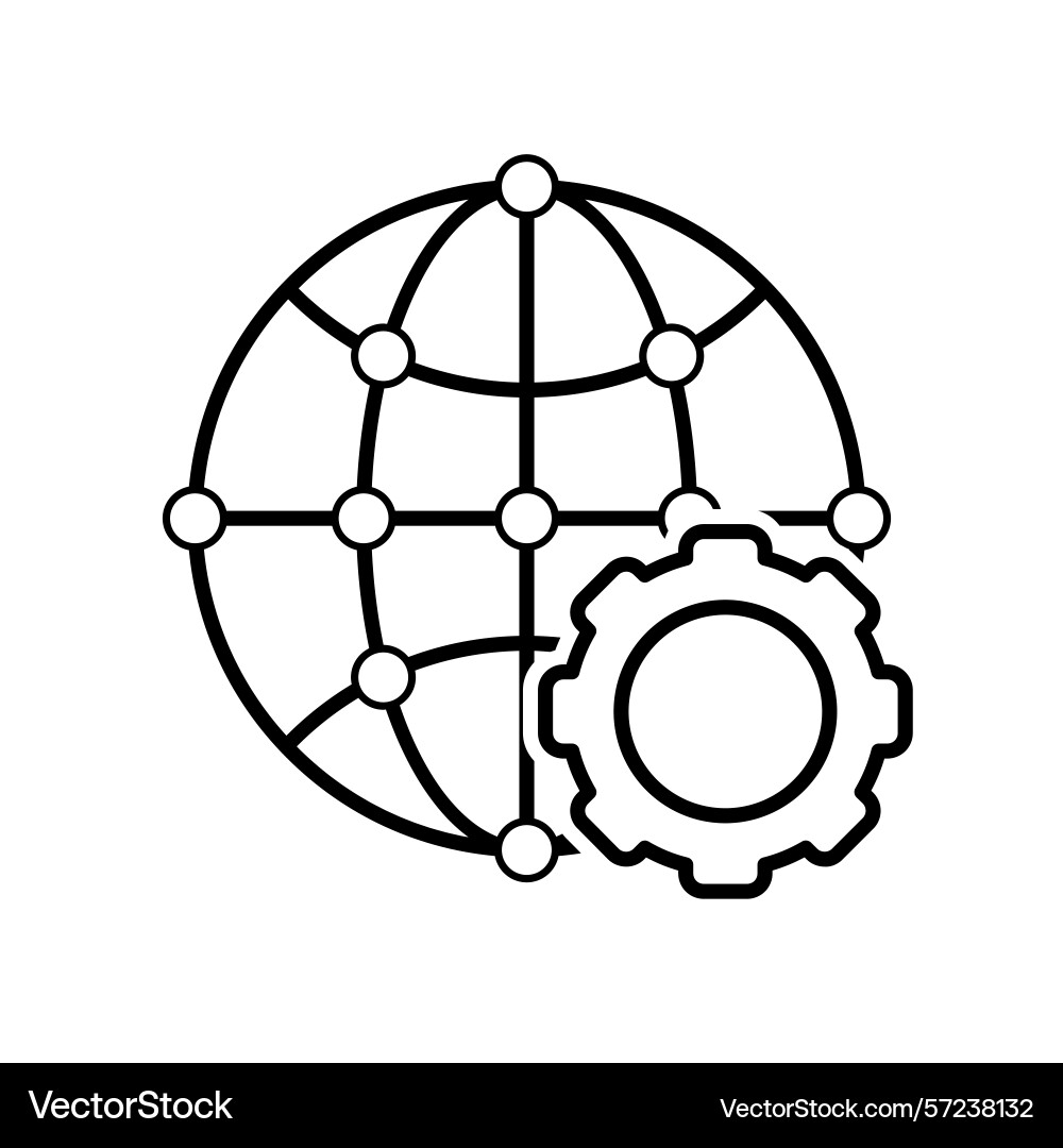 Optimization icon network globe Optimization icon network globe vector image