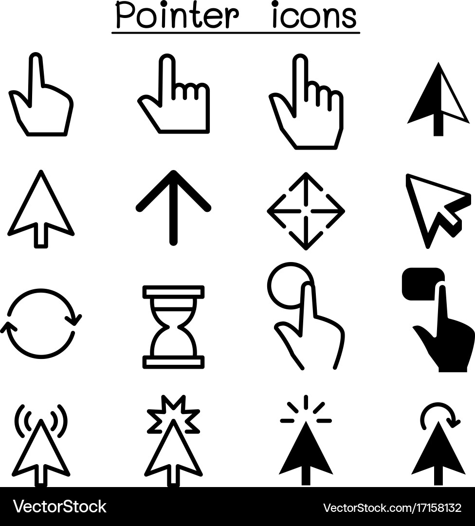 Pointer Click Cursor Icons vector image