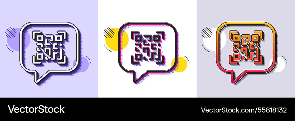 Qr code line icon scan barcode sign halftone Qr code line icon scan barcode sign halftone vector image