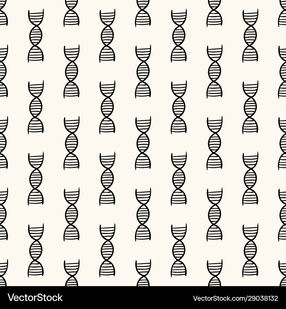 Seamless pattern with dna symbols in sketch Seamless pattern with dna symbols in sketch vector image