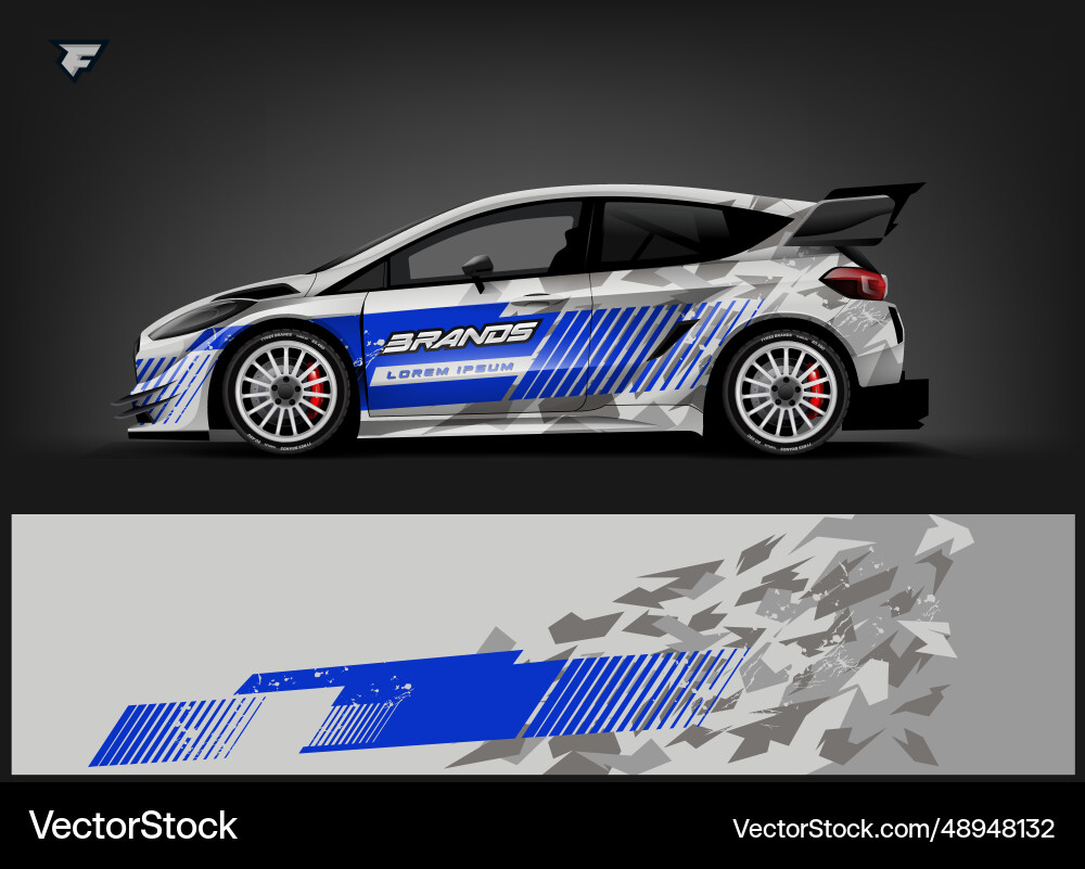Sport Car Racing Decal Wrap Vector Image