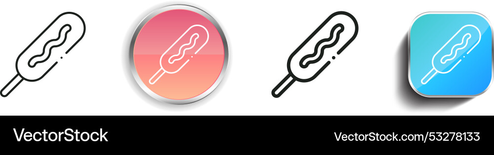 Corn icon thin linear regular and button style vector image