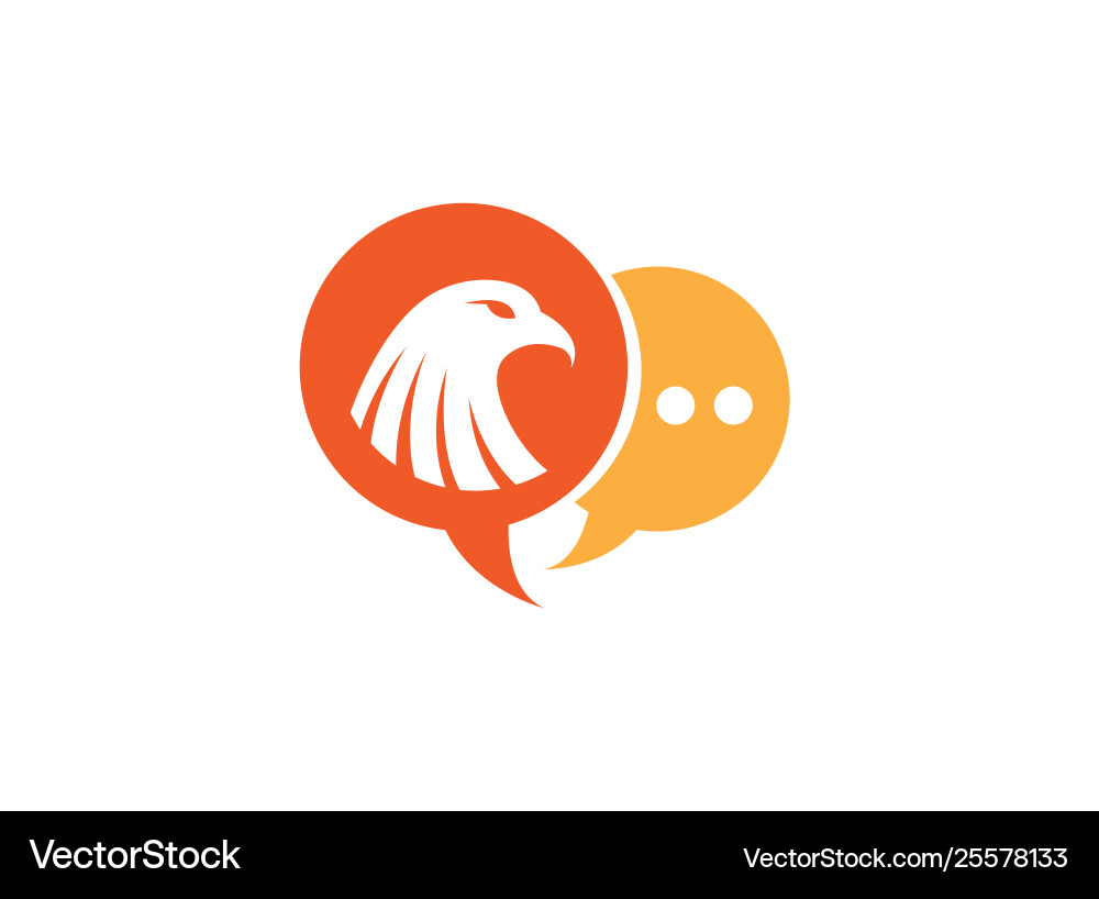 Eagle Head Chat Icon - Logo vector image