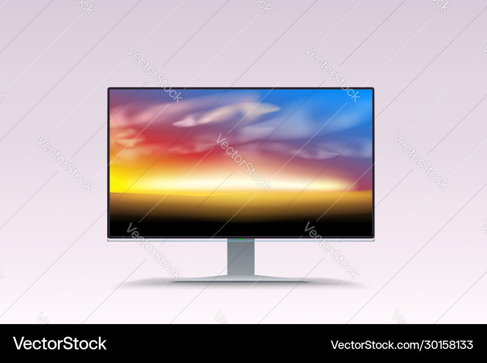 Lcd screen sunset Royalty Free Vector Image - VectorStock