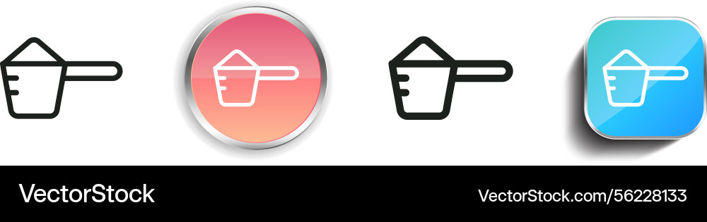 Measuring icon thin linear regular and button vector image