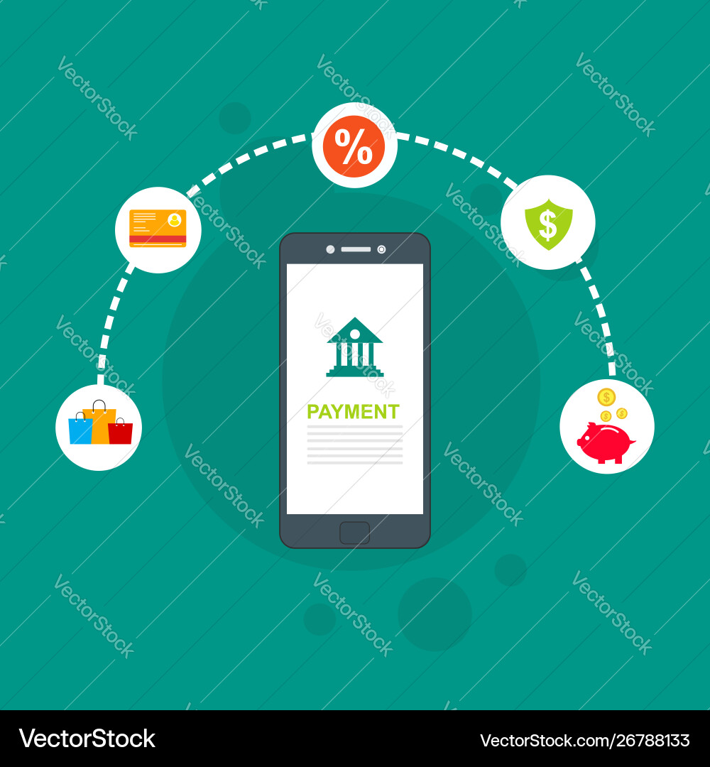 Online- und mobile Zahlungen für die Web-Seite Online- und mobile Zahlungen für die Web-Seite vektorbild