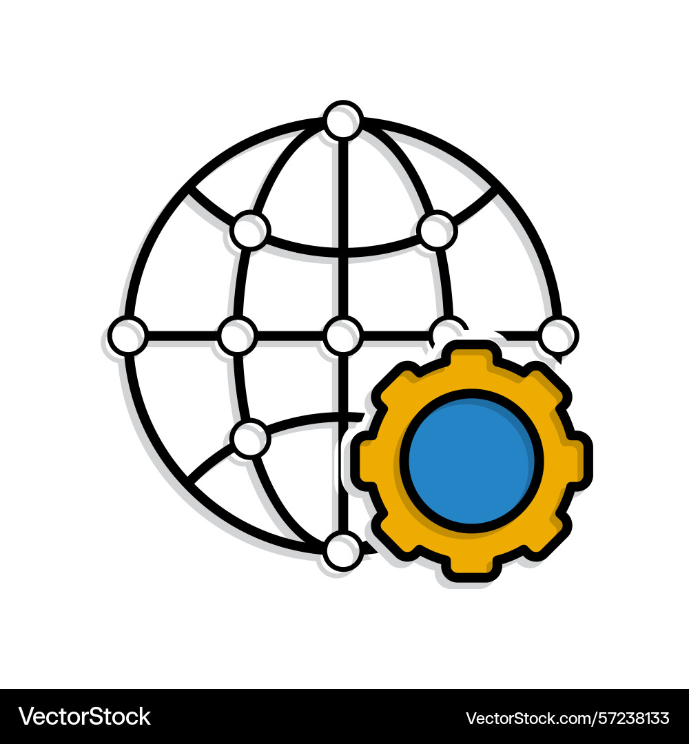 Optimization icon network globe Optimization icon network globe vector image