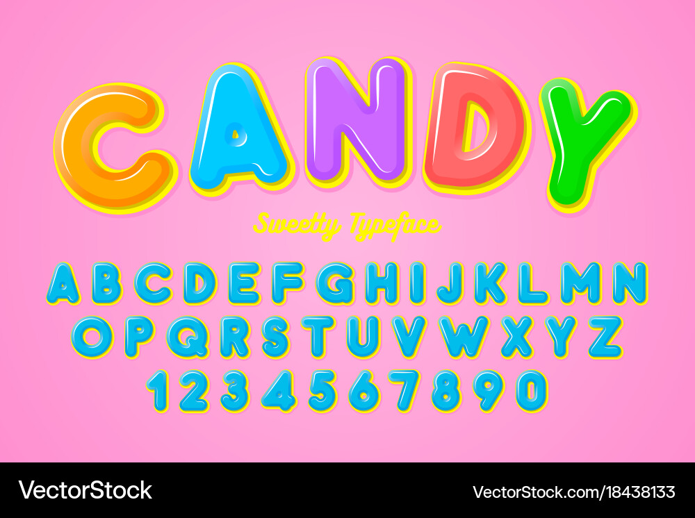 Playful Rounded Font Collection Vector Image