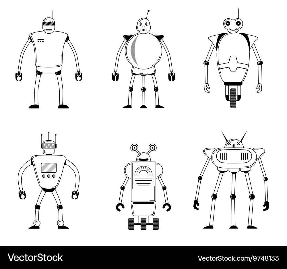 Set of robots Vector Image