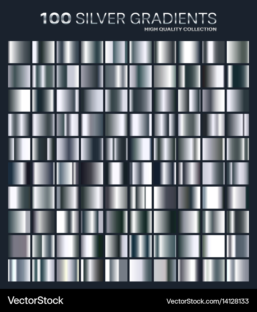 Silver Gradient Pattern & Texture Set vector image