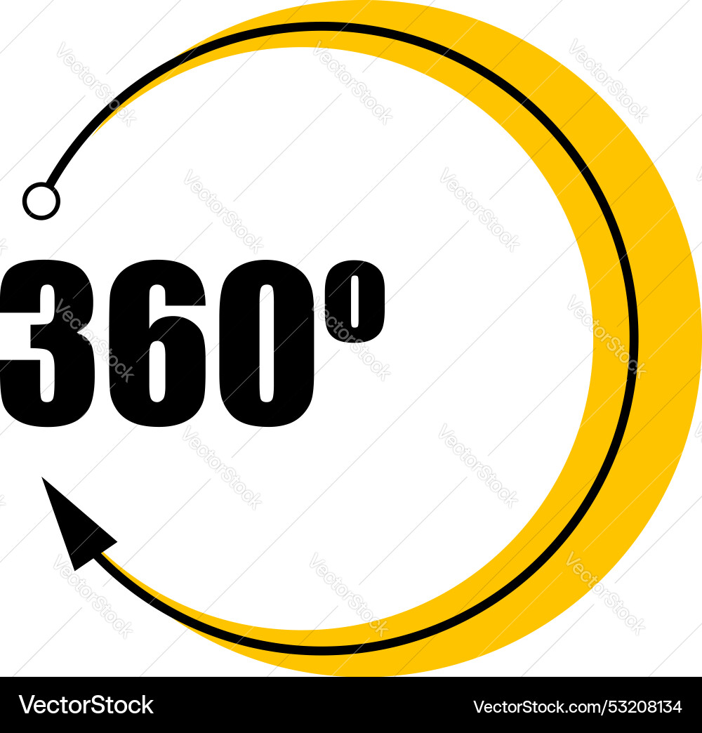 360 degrees angle showing full coverage 360 degrees angle showing full coverage vector image