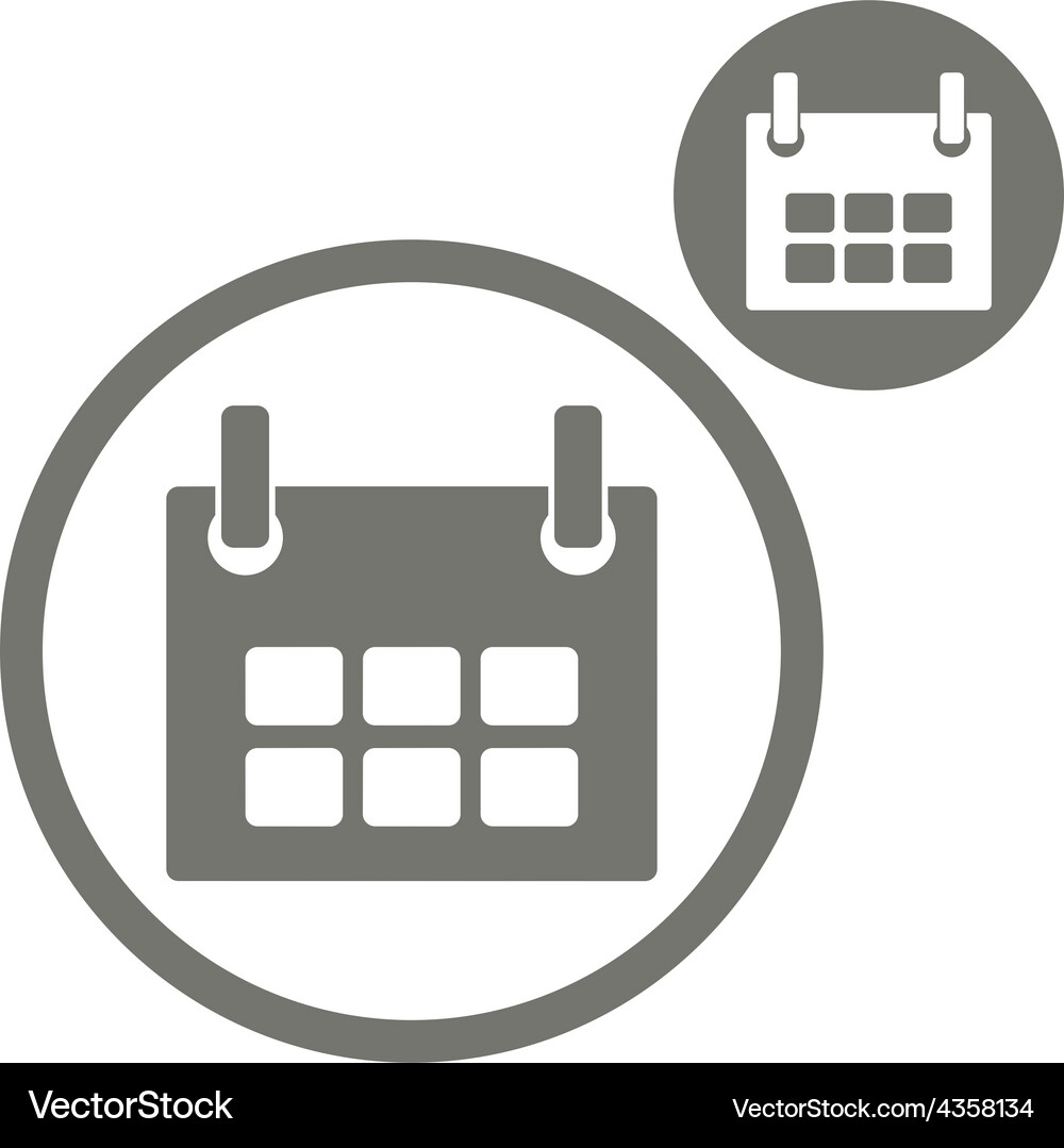Calendar simple single color icon isolated Vector Image