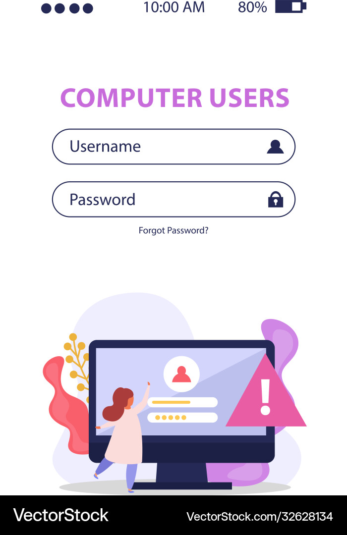 Computer users mobile website vector image