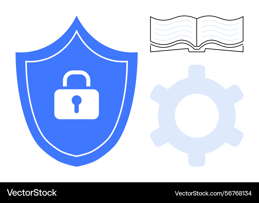 Cybersecurity and data privacy with shield Cybersecurity and data privacy with shield vector image