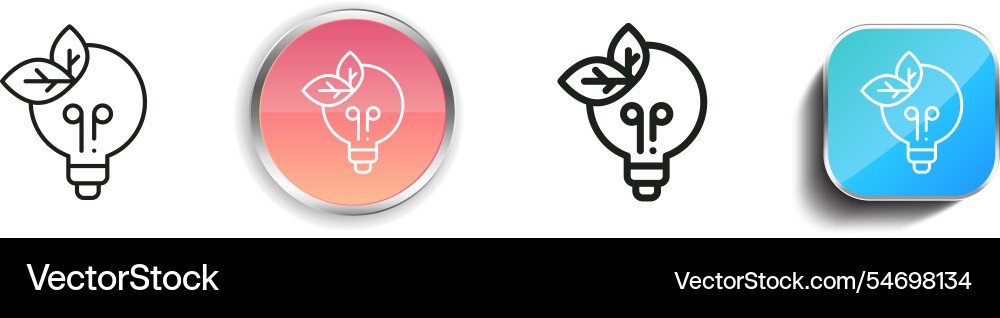 Green energy icon thin linear regular and button vector image