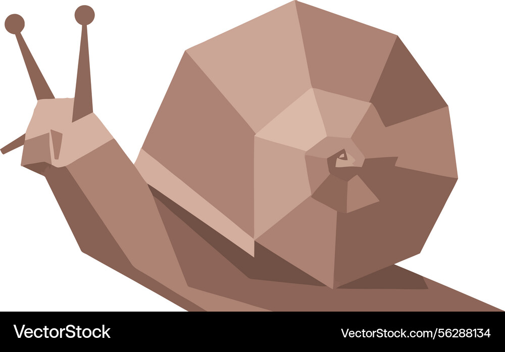 Low poly style snail with geometric shell Low poly style snail with geometric shell Vector Image